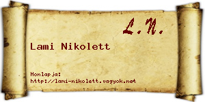 Lami Nikolett névjegykártya